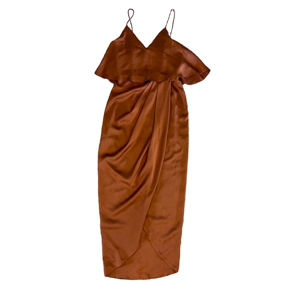 SHONA JOY Luxe Cocktail Frill Midi Dress made with Recycled Materials‎ - Picture 2 of 6